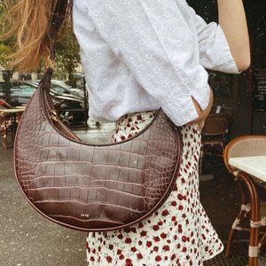 JW PEI Carly Saddle Bag in Brown Croc